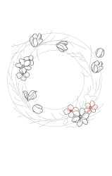 How to draw a wreath - Step 13