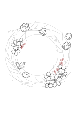 How to draw a wreath - Step 15