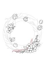 How to draw a wreath - Step 17