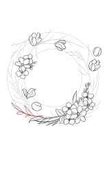 How to draw a wreath - Step 18