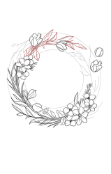 How to draw a wreath - Step 21