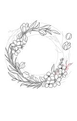 How to draw a wreath - Step 22