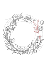 How to draw a wreath - Step 23