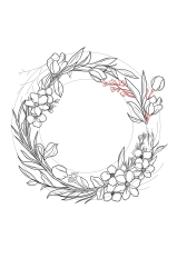 How to draw a wreath - Step 24