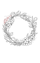 How to draw a wreath - Step 26