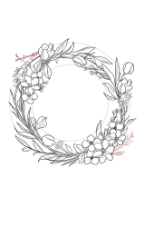 How to draw a wreath - Step 27