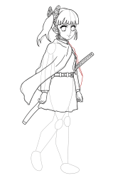 How to Draw Kanao Tsuyuri easy step by step Demon Slayer - Step 25