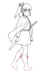 How to Draw Kanao Tsuyuri easy step by step Demon Slayer - Step 27