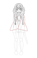 How to Draw Mitsuri Kanroji from Demon Slayer - Step 22