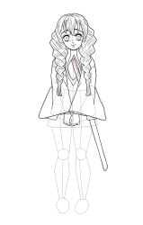 How to Draw Mitsuri Kanroji from Demon Slayer - Step 26