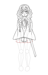 How to Draw Mitsuri Kanroji from Demon Slayer - Step 27