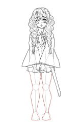 How to Draw Mitsuri Kanroji from Demon Slayer - Step 28