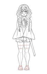 How to Draw Mitsuri Kanroji from Demon Slayer - Step 29