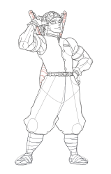 How to Draw Tengen Uzui from Demon Slayer - Step 31