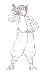 How to Draw Tengen Uzui from Demon Slayer - Step 32