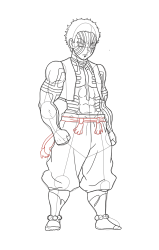 How to Draw Akaza from Demon Slayer || Step by Step Akaza ... - Step 28
