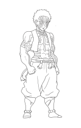 How to Draw Akaza from Demon Slayer || Step by Step Akaza ... - Step 29