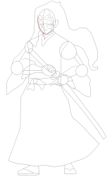 How to draw Kokushibo step by step , Demon Slayer art ... - Step 14