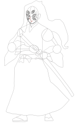 How to draw Kokushibo step by step , Demon Slayer art ... - Step 16