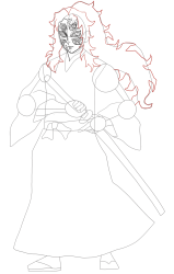 How to draw Kokushibo step by step , Demon Slayer art ... - Step 18