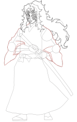 How to draw Kokushibo step by step , Demon Slayer art ... - Step 19