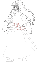 How to draw Kokushibo step by step , Demon Slayer art ... - Step 20