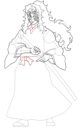 How to draw Kokushibo step by step , Demon Slayer art ... - Step 21