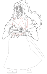 How to draw Kokushibo step by step , Demon Slayer art ... - Step 22