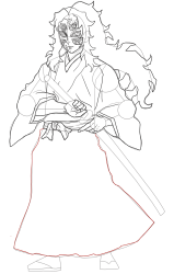 How to draw Kokushibo step by step , Demon Slayer art ... - Step 23