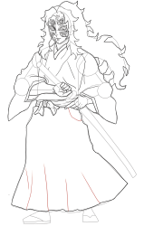 How to draw Kokushibo step by step , Demon Slayer art ... - Step 24