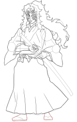How to draw Kokushibo step by step , Demon Slayer art ... - Step 25