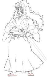 How to draw Kokushibo step by step , Demon Slayer art ... - Step 26