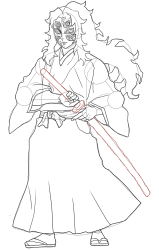 How to draw Kokushibo step by step , Demon Slayer art ... - Step 27