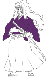 How to draw Kokushibo step by step , Demon Slayer art ... - Step 30