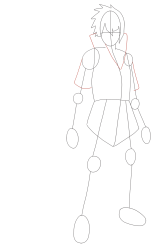 How to Draw Naruto Characters - Sasuke Uchiha - Step 10