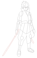 How to Draw Naruto Characters - Sasuke Uchiha - Step 14