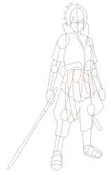 How to Draw Naruto Characters - Sasuke Uchiha - Step 15