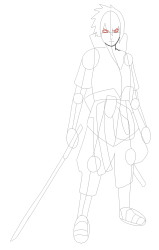 How to Draw Naruto Characters - Sasuke Uchiha - Step 18