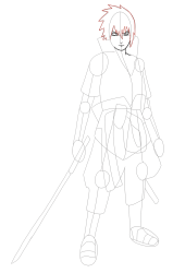 How to Draw Naruto Characters - Sasuke Uchiha - Step 20