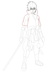 How to Draw Naruto Characters - Sasuke Uchiha - Step 21