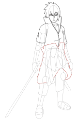 How to Draw Naruto Characters - Sasuke Uchiha - Step 23