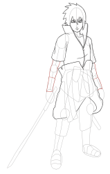 How to Draw Naruto Characters - Sasuke Uchiha - Step 24