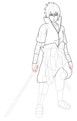 How to Draw Naruto Characters - Sasuke Uchiha - Step 25