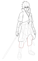 How to Draw Naruto Characters - Sasuke Uchiha - Step 26