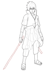 How to Draw Naruto Characters - Sasuke Uchiha - Step 29