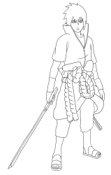 How to Draw Naruto Characters - Sasuke Uchiha - Step 33