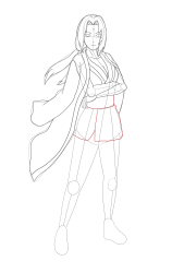How To Draw Tsunade From Naruto - Step By Step Drawing - Step 19