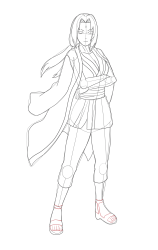 How To Draw Tsunade From Naruto - Step By Step Drawing - Step 24