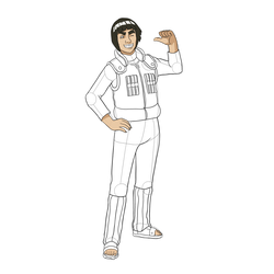 How to Draw Might Guy Step by Step - Step 25